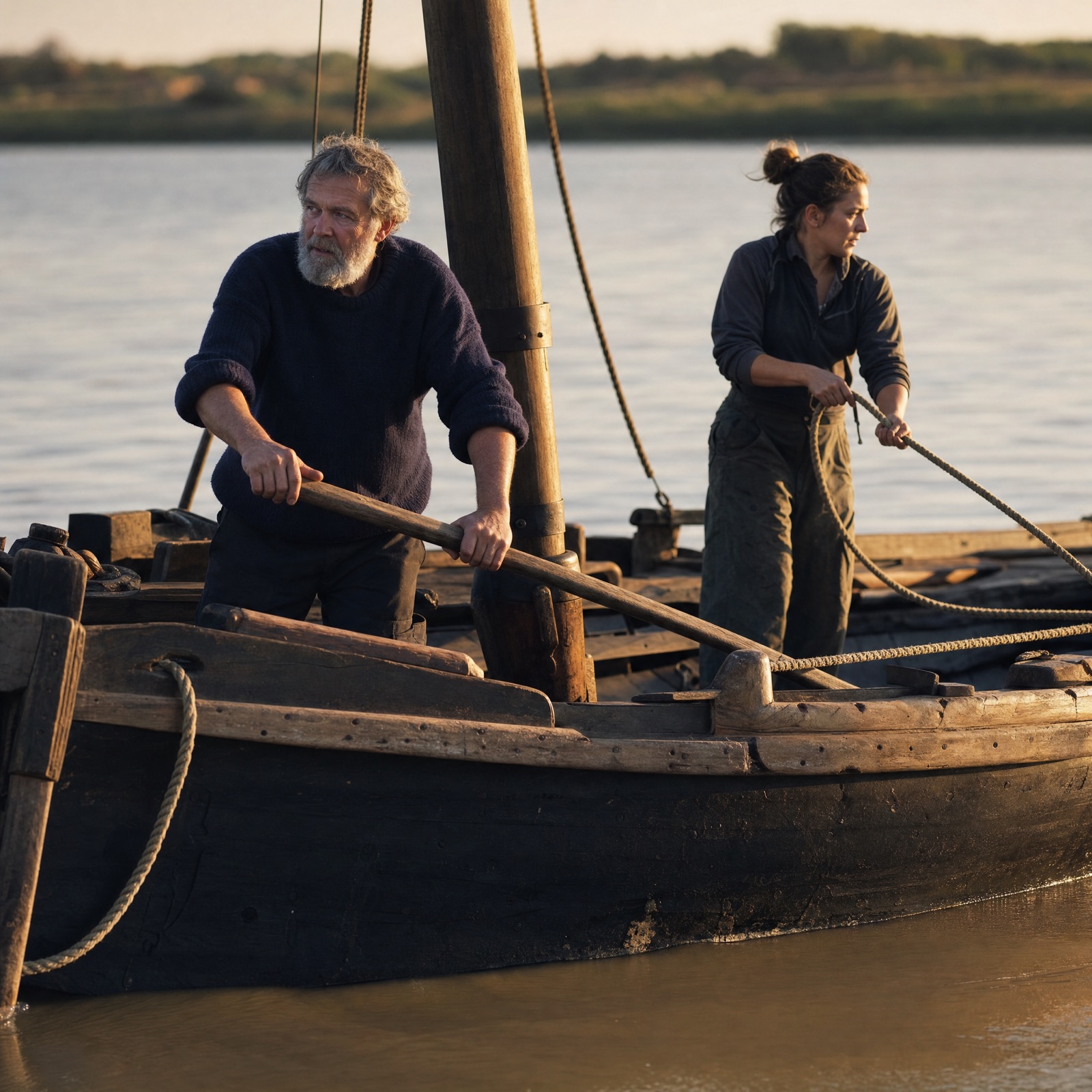 Membres de la délégation sur les quais historiques de Libourne, au bord de la Dordogne
